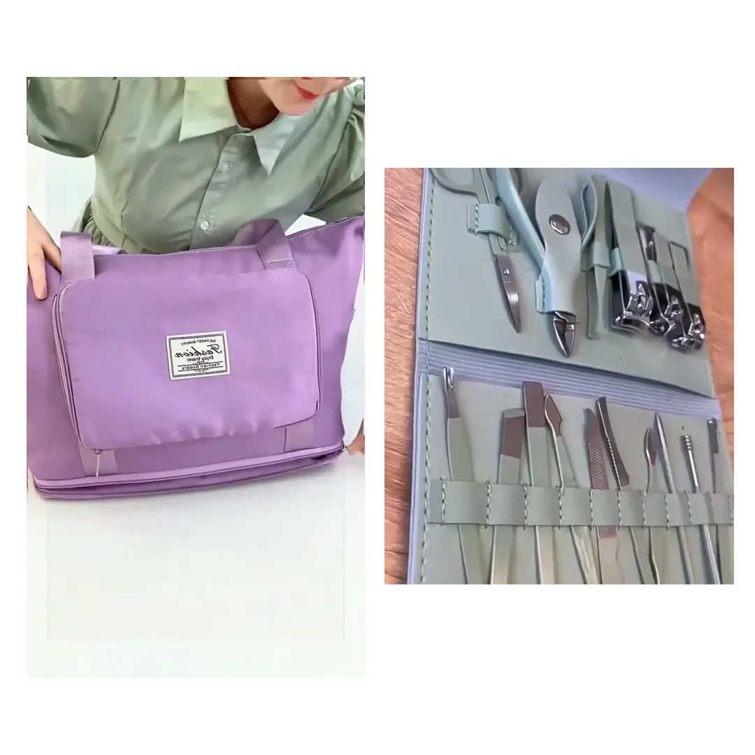 PACK SAC V2 + MNC16 — sac de voyage + kit manucure 16 pièces